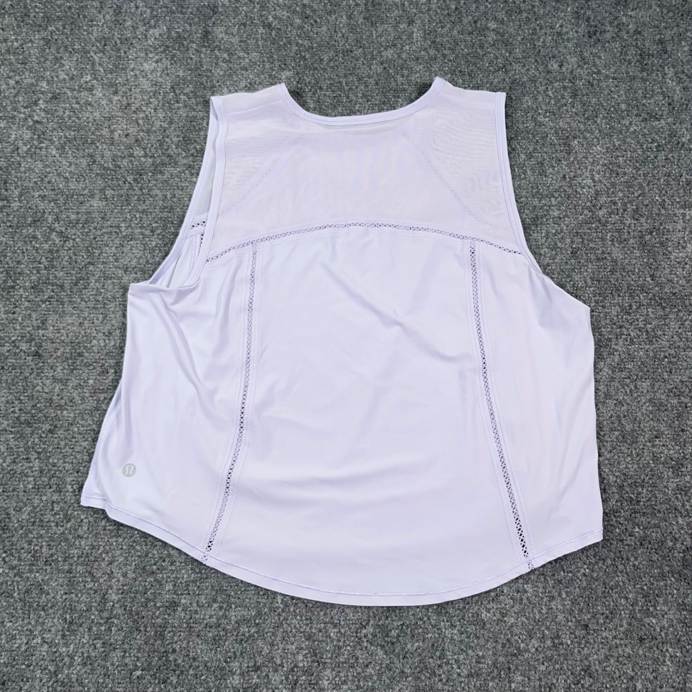 Lululemon Mesh Back Active Tank Top Women Size 10 Lavender Purple Yoga Gym